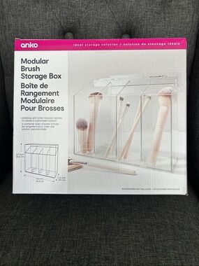 NEW 🆕 Clear Modular Brush Storage Box - Transparent 8.7x9.8x3.5 in